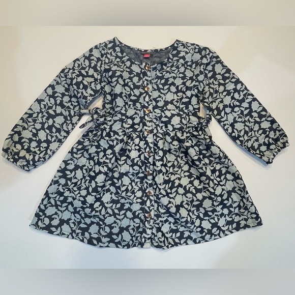 Vince Camuto Blue and White Casual Sundress with Bishop Sleeves - Picture 1 of 10